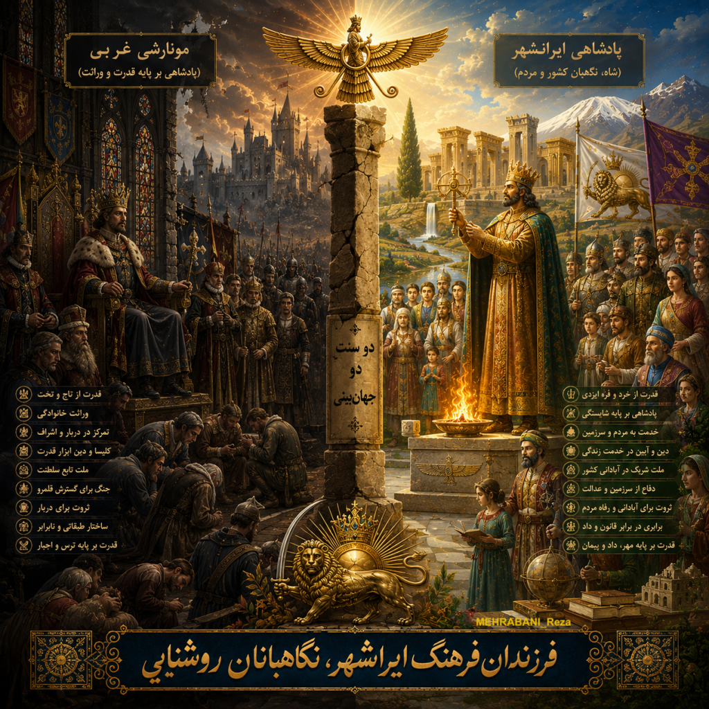 تفاوت بین پادشاهی ایرانی و مونارشی غربی